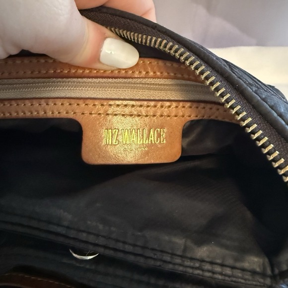 MZ WALLACE Pippa Black Quilted Zip Crossbody Bag Purse 3 Adjustable Straps - Picture 11 of 16